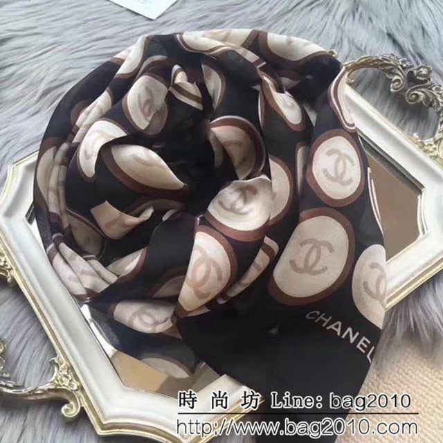 CHANEL香奈兒熱賣款 經典真絲系列 香奈兒雙C真絲圍巾 LLWJ6662